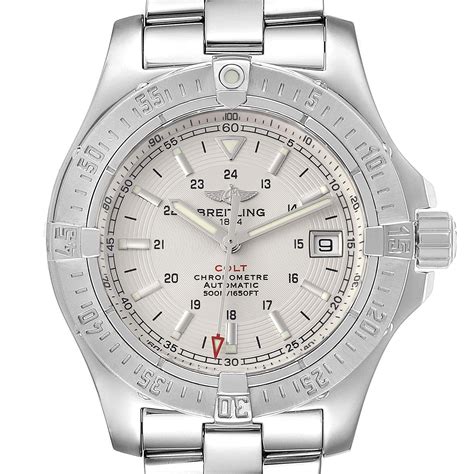 breitling colt silver dial stainless steel|Breitling Colt Automatic Silver Dial Men's Watch..